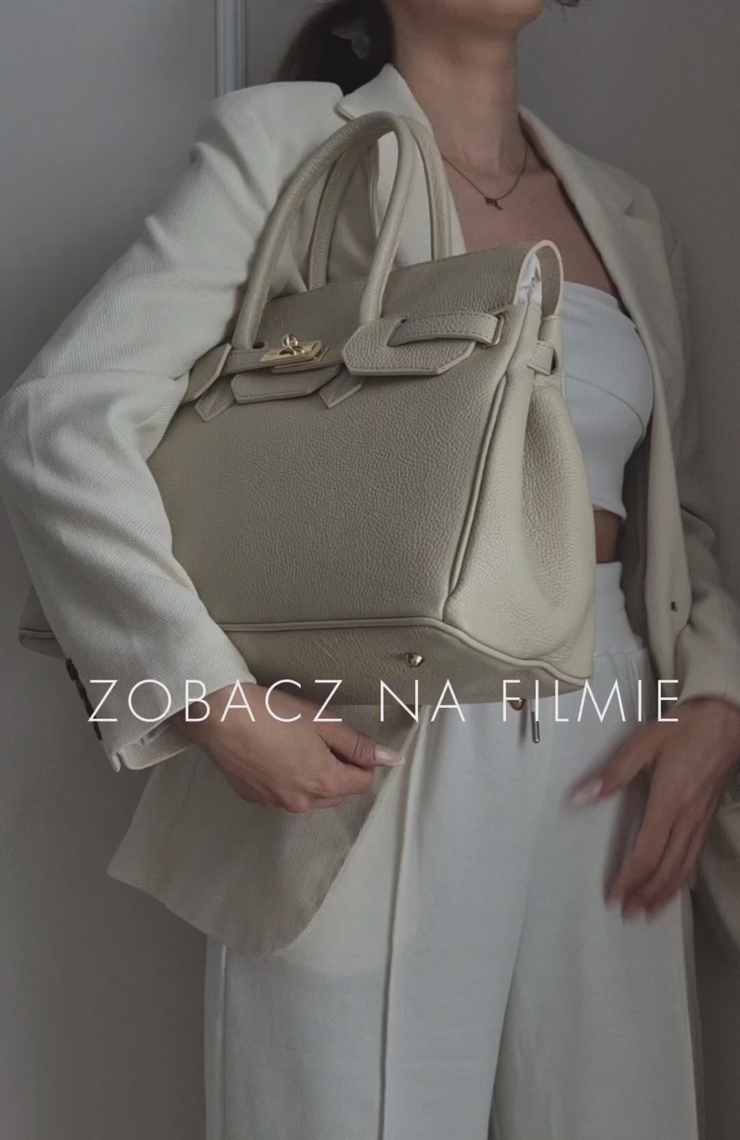 Torebka Skórzana ERMA MAXI ECRU