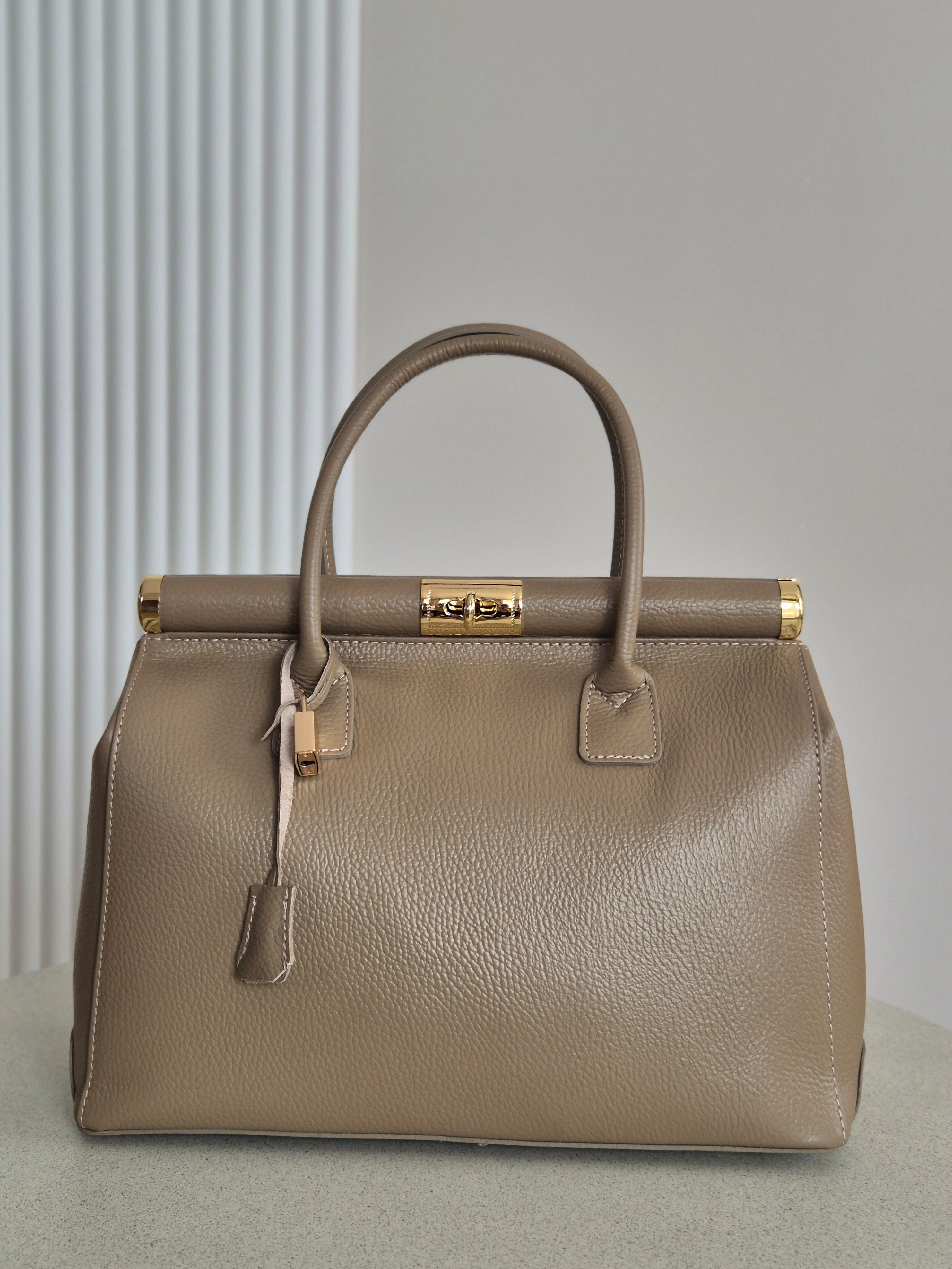 Torebka skórzana MILA BAG dark taupe