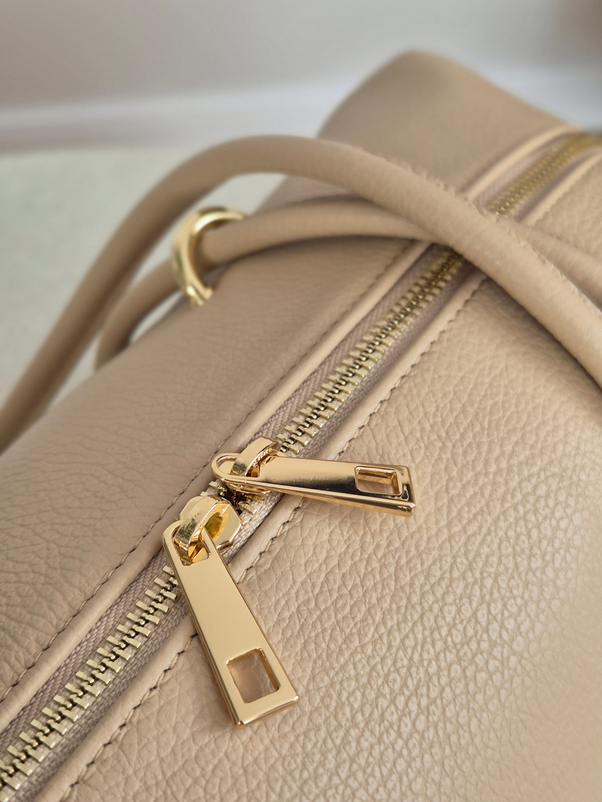 Torba skórzana baguette maxi beige