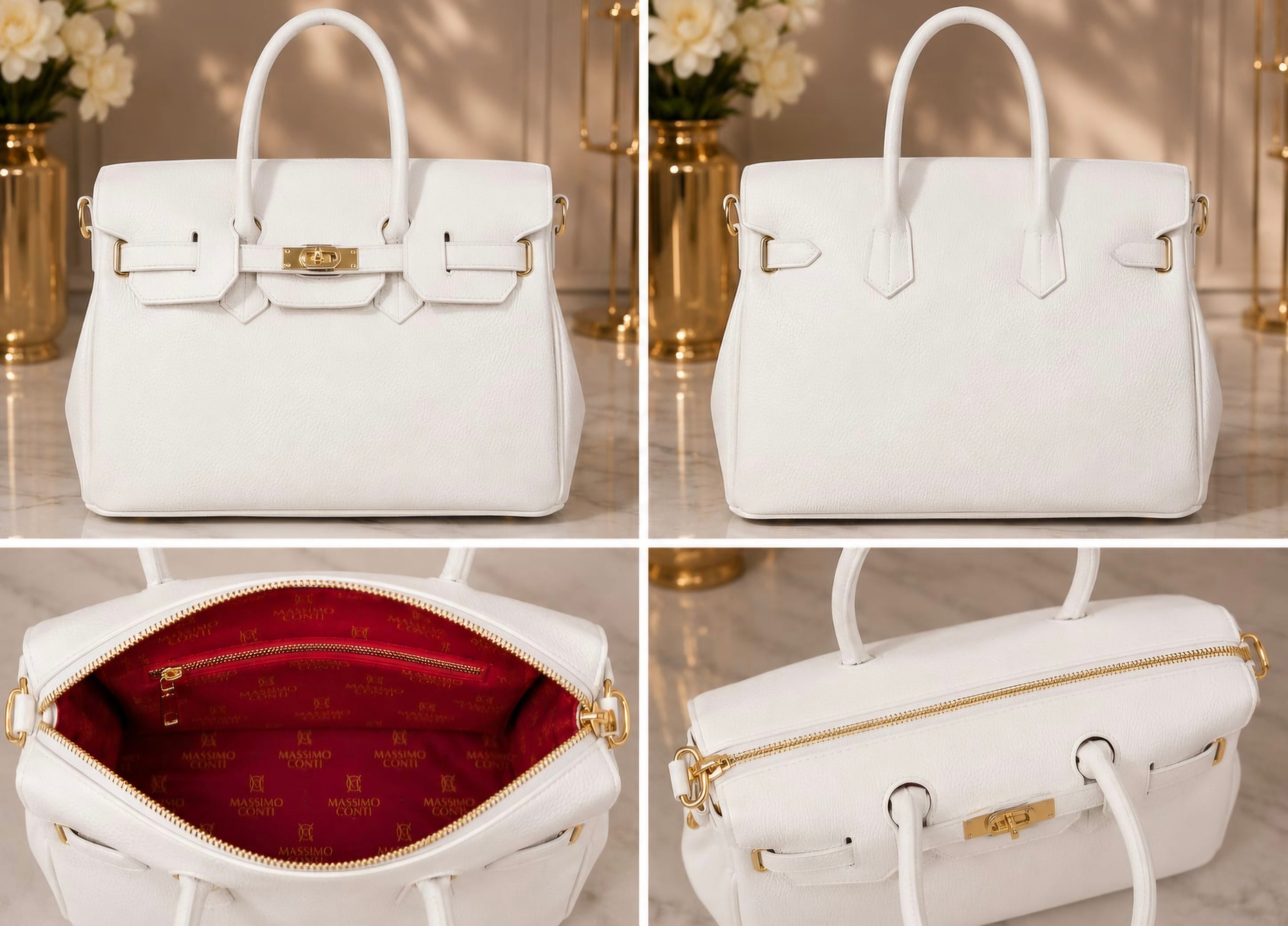 Torebka skórzana ERMA MAXI white