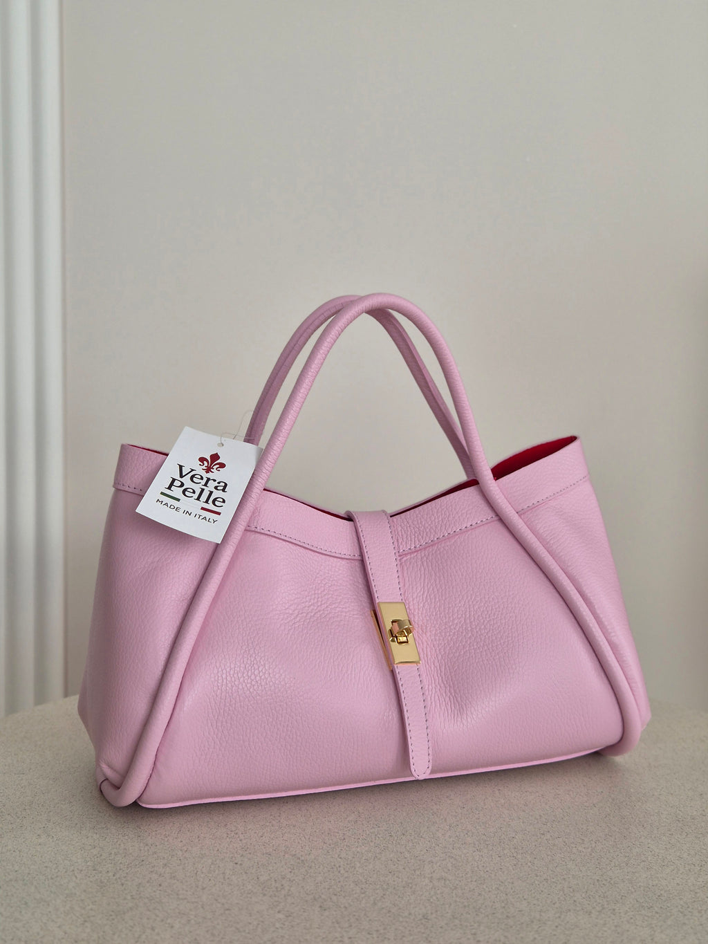 Torebka skórzana CARMINE pink