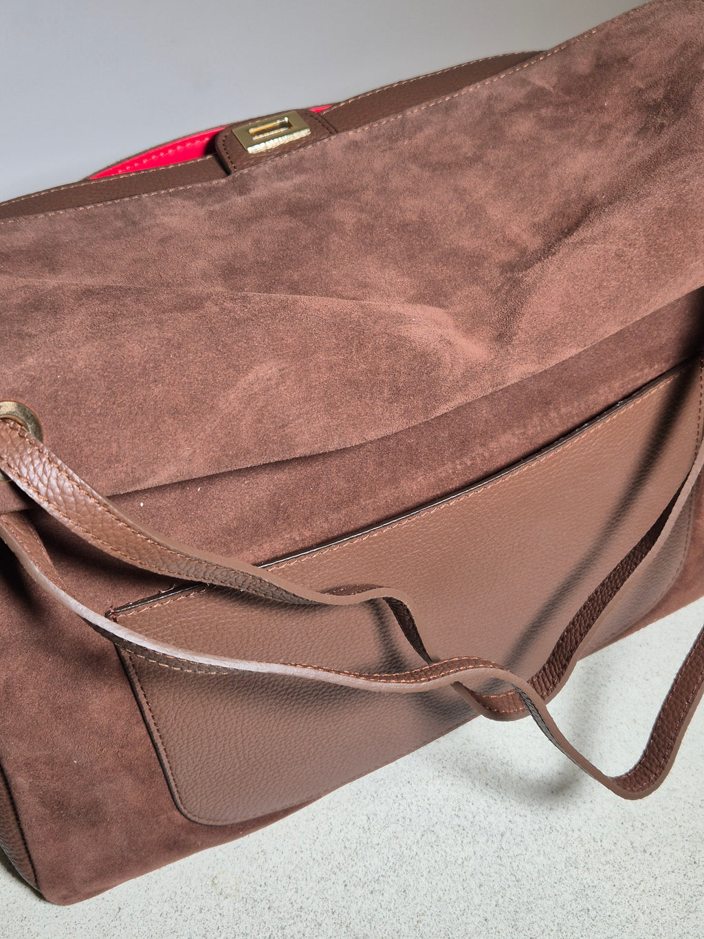 Torebka skórzana MARGOT 02 PREMIUM zamszowa, camel
