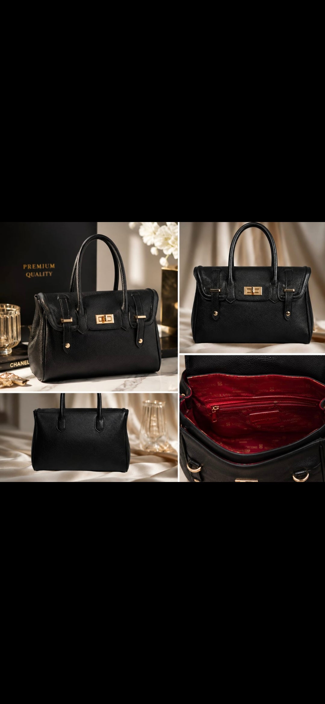 Torebka skórzana ICONIC black premium quality