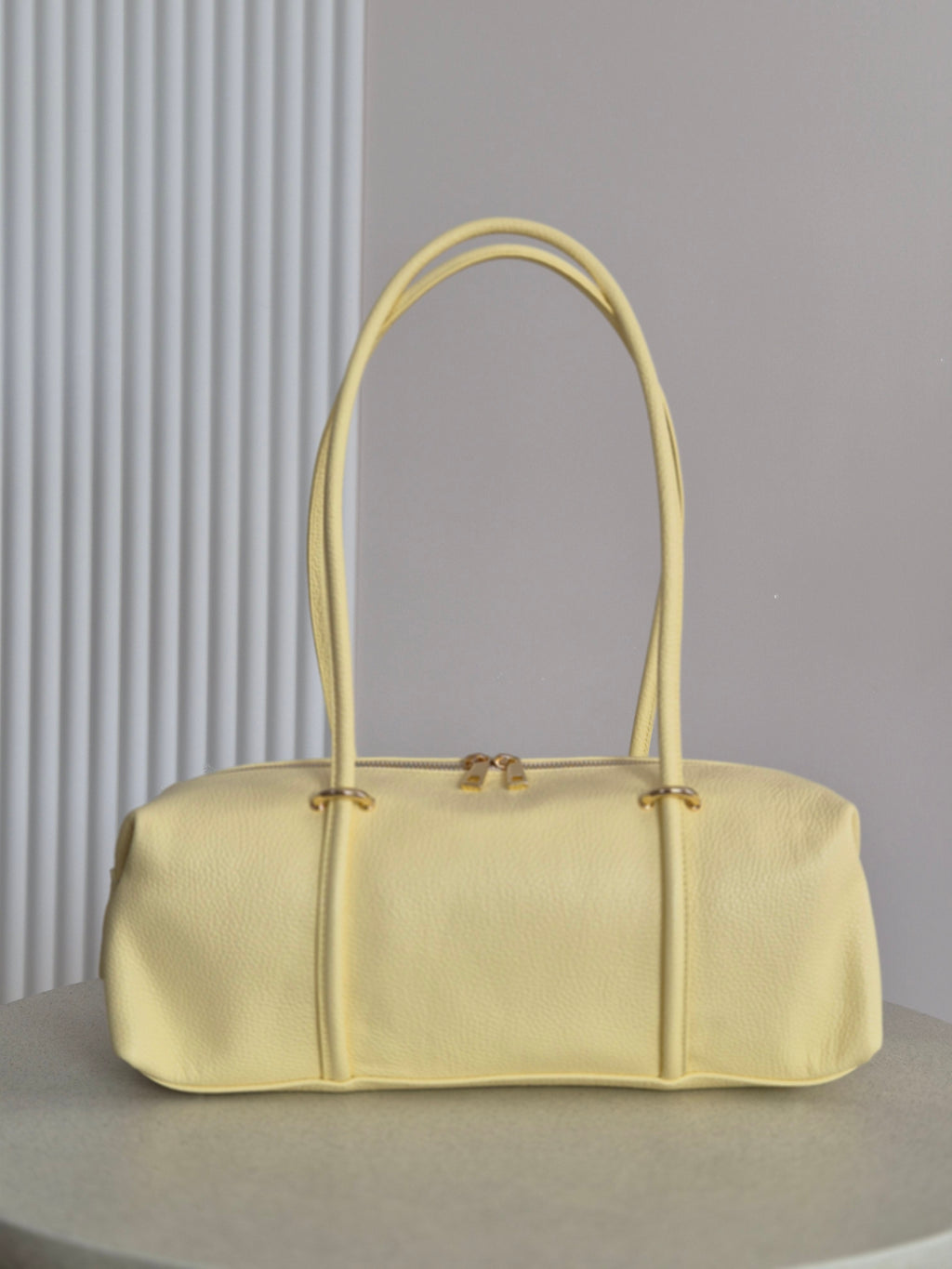 Torebka skórzana Baguette Maxi butter yellow