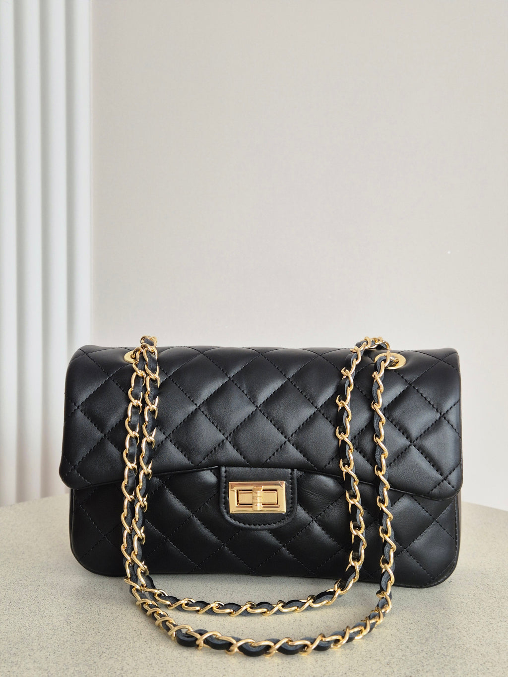 Torebka skórzana VELOUR 02 small black matte