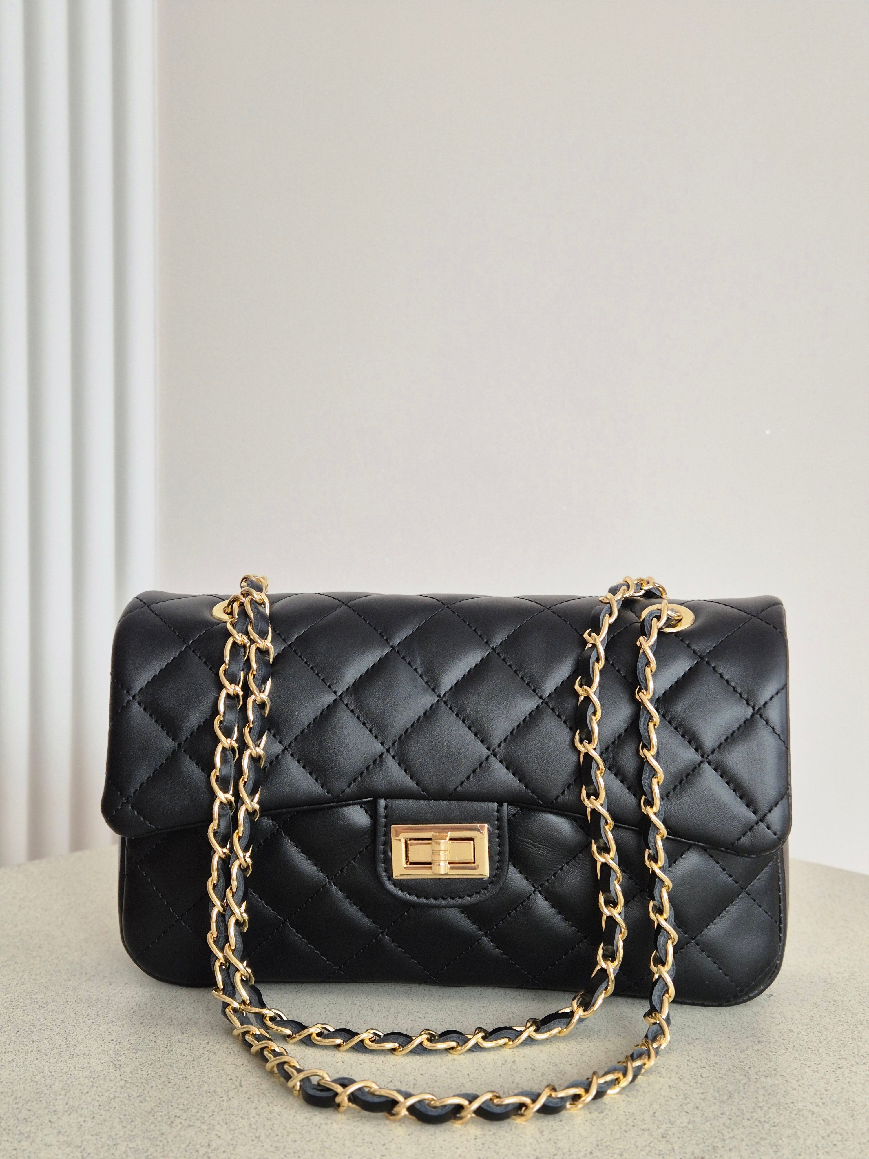 Torebka skórzana VELOUR 02 small black matte