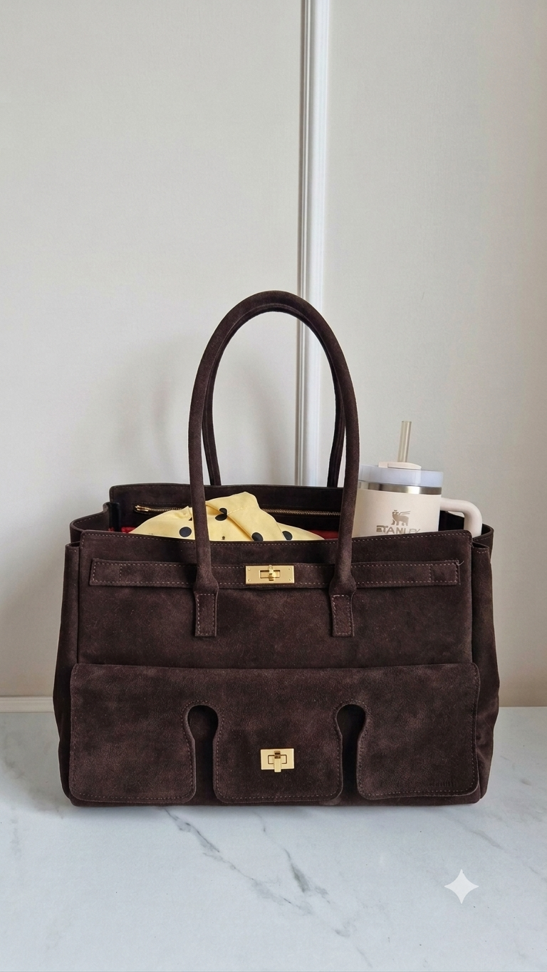 Skórzana torba zamszowa City Maxi suede
