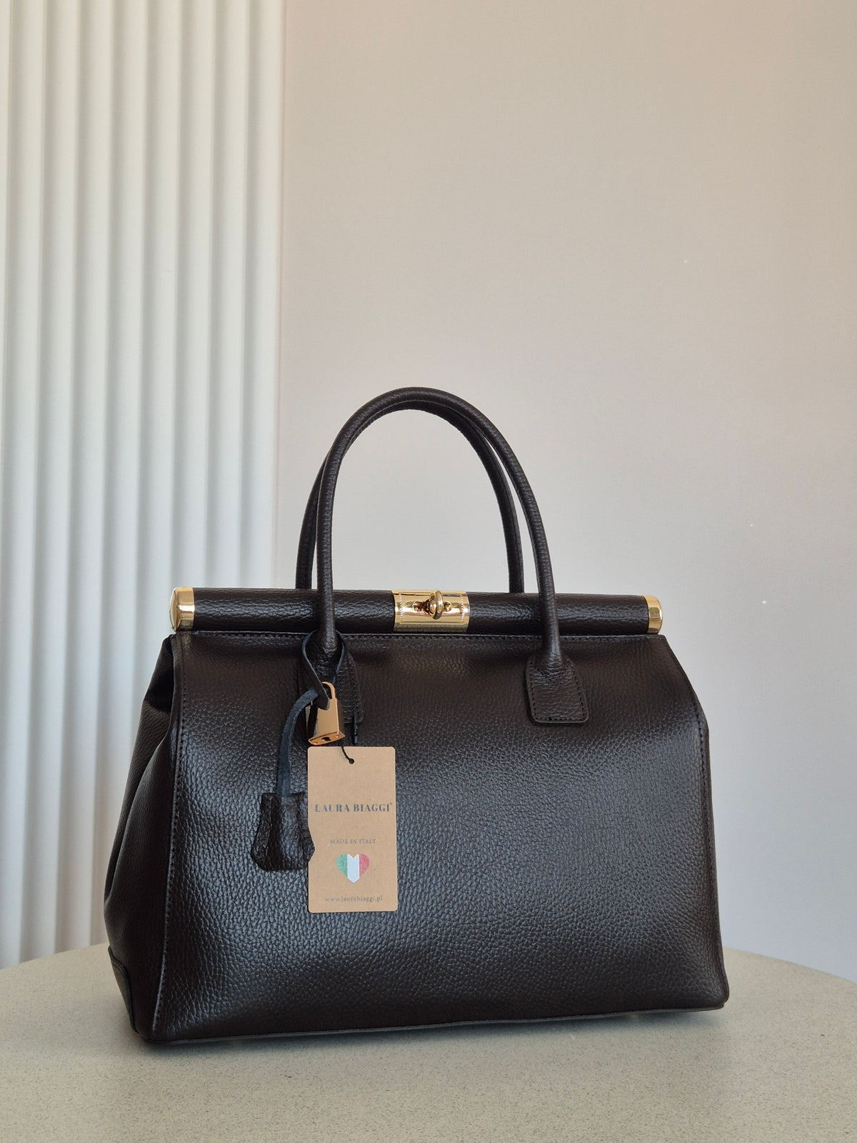 Torebk skórzana Mila bag kufer choco