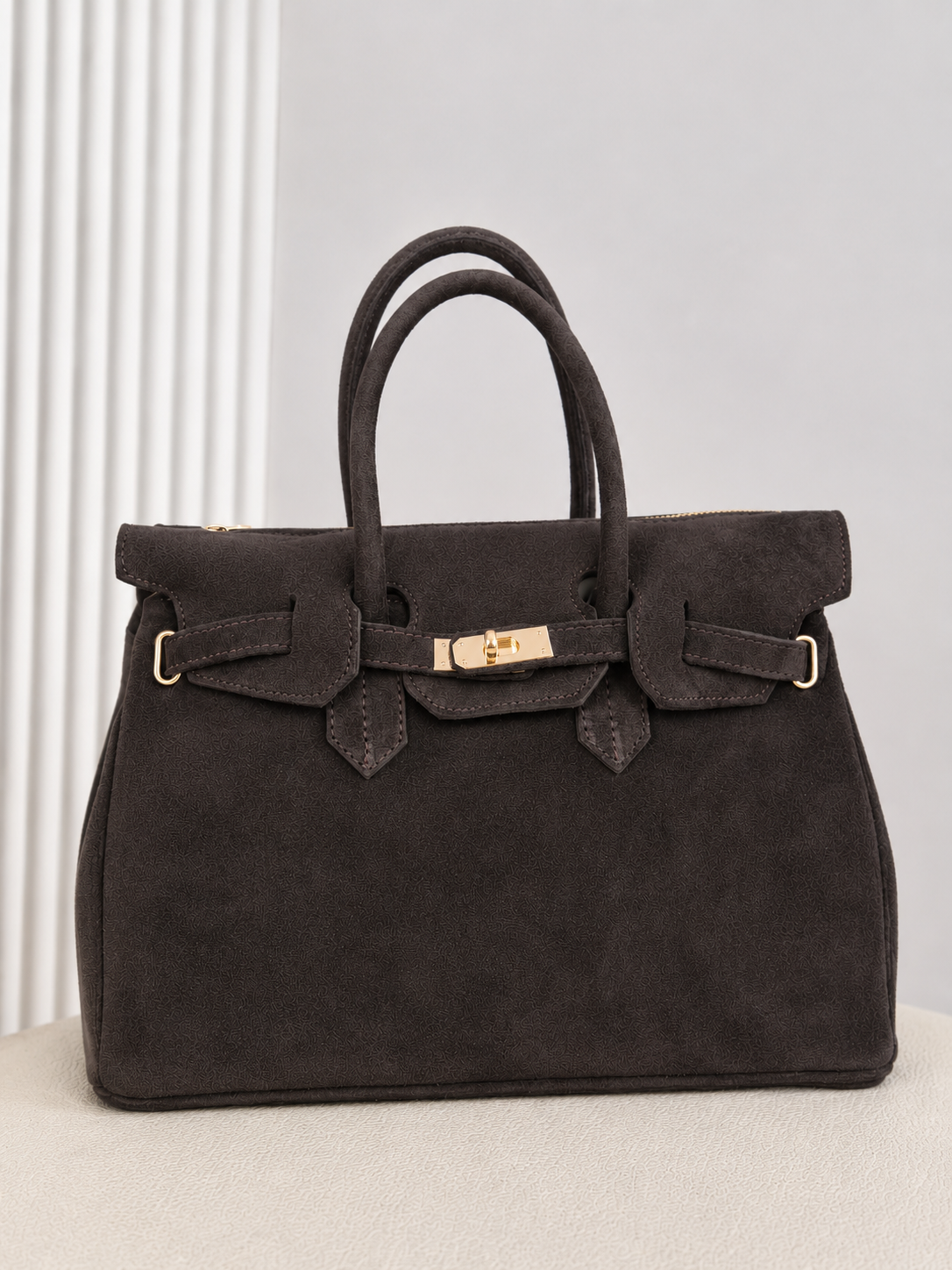 Torba skórzana Erma Maxi w kolorze suede