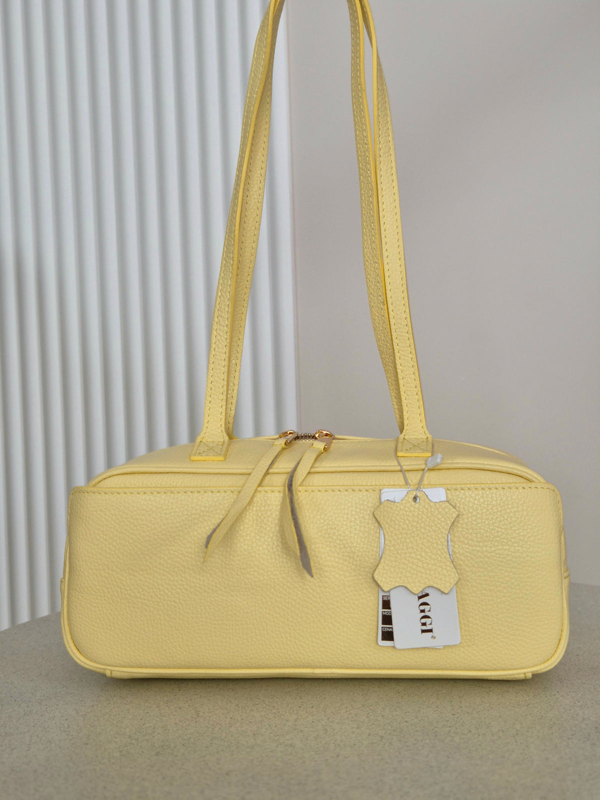 Torebka skórzana baguette 03 butter yellow