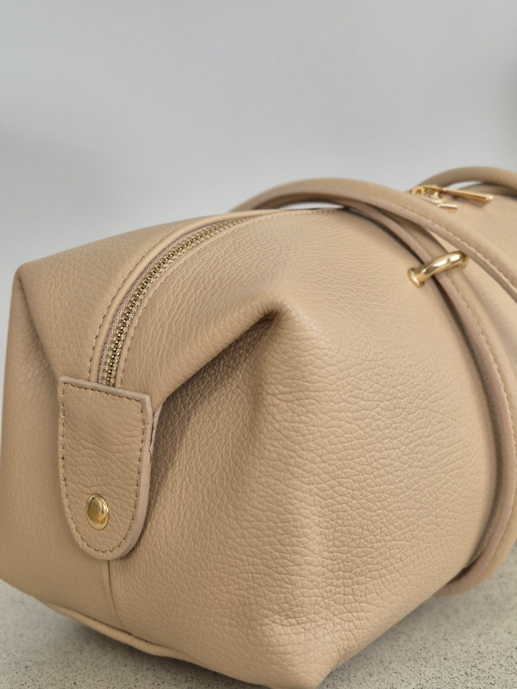 Torba skórzana baguette maxi beige