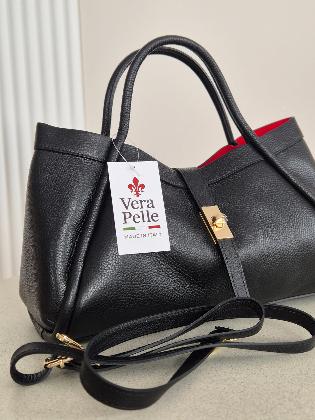 Torebka skórzana CARMINE black