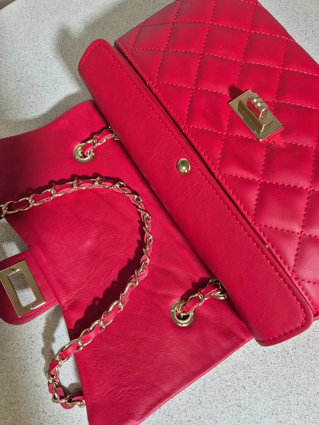 Torebka skórzana VELOUR 02 small red matte