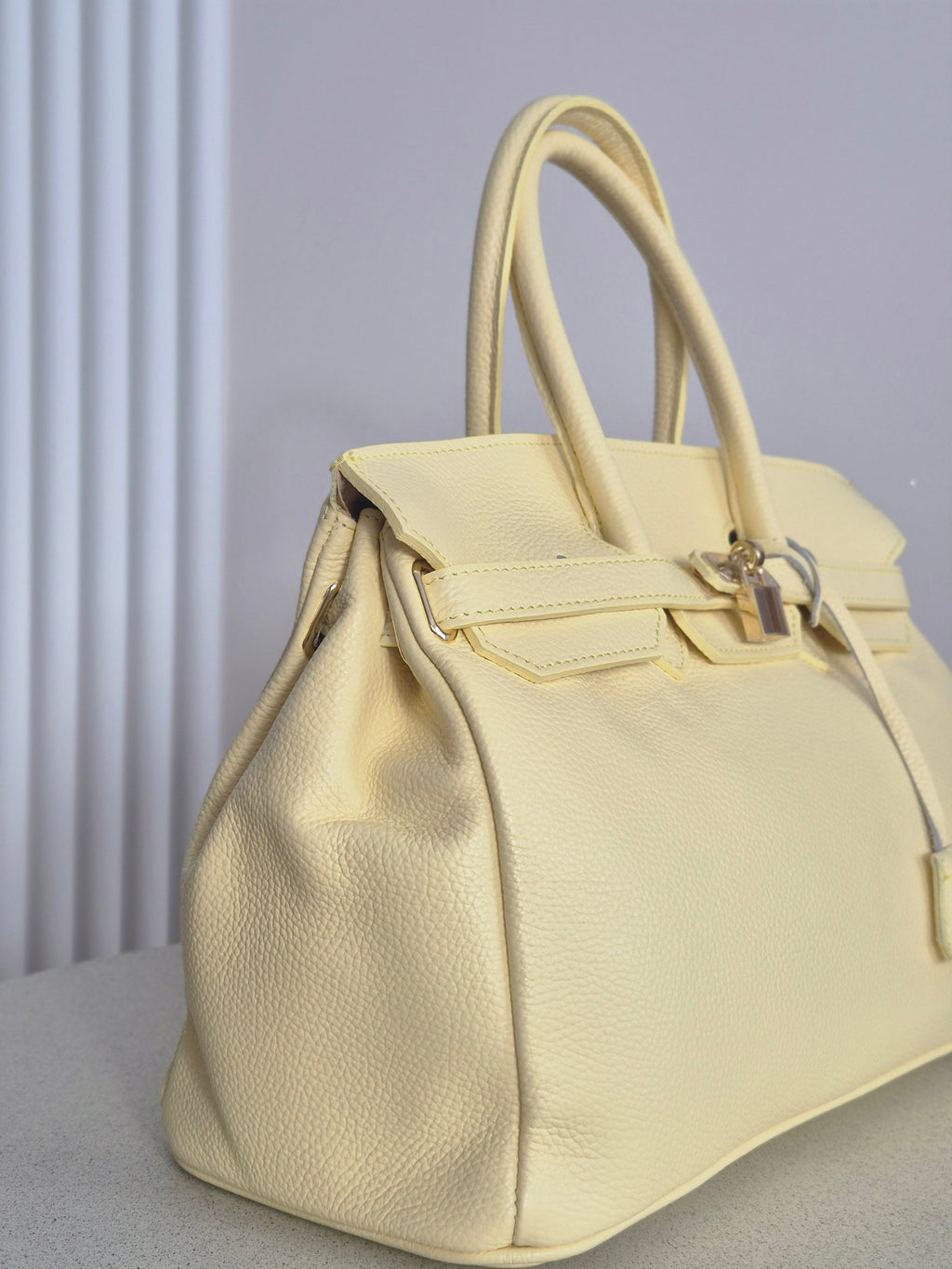 Torebka skórzana ERMA MAXI 03 MEDIUM butter yellow