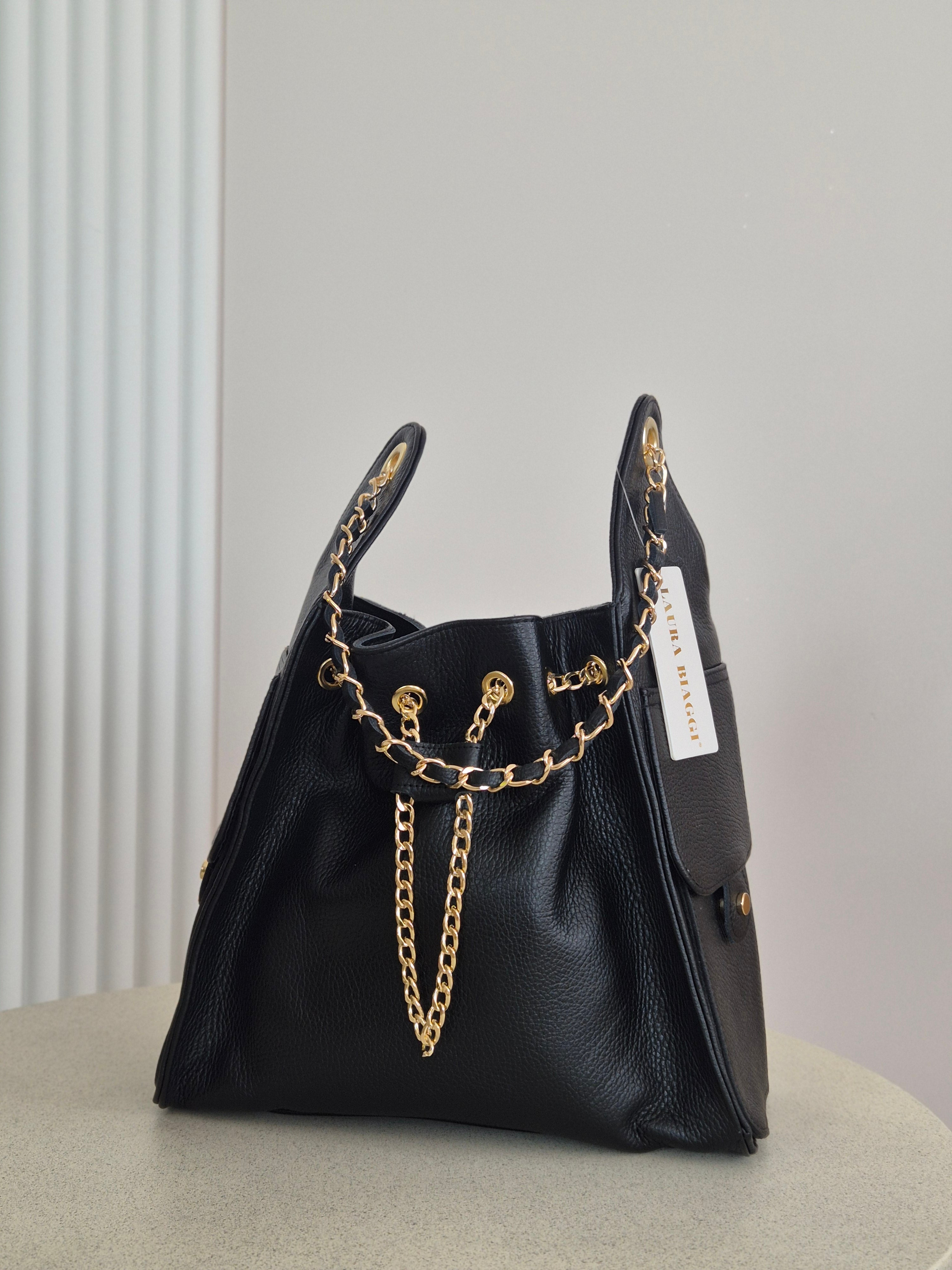 Torebka skórzana Hobo 01 black