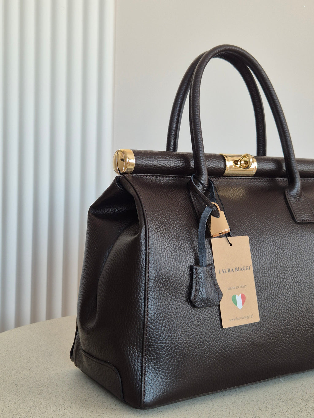 Torebk skórzana Mila bag kufer choco