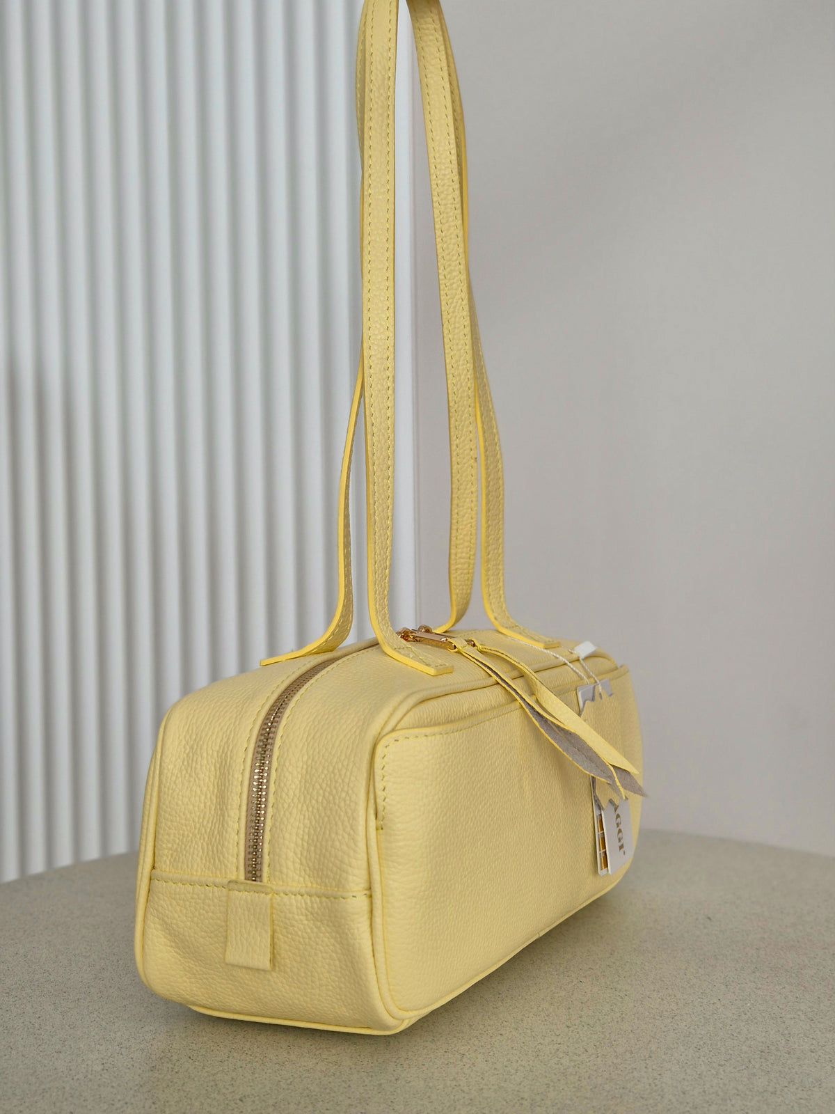 Torebka skórzana baguette 03 butter yellow